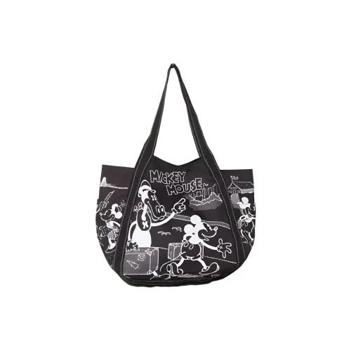 Disney Полиэстер Тоут Сумка Сумка для покупок Сумка Большая Унисекс Черный Белый