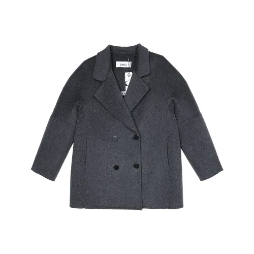 Betu Стоячий сотник овечья шерсть шерстяной MID длина двойной сторонний шерсть длинный рукав для коммутирования осень и зима женский