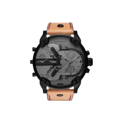 DIESEL Armor Series Наручные часы Кварцевый механизм Кожаный ремешок 57 мм Черный циферблат Мужские часы