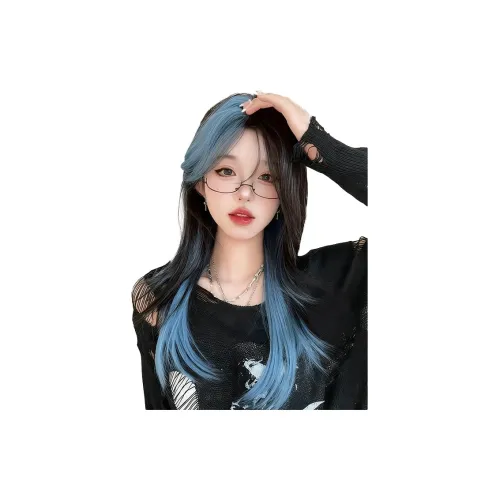 Northward Incline Balayage Синий Волк Ласточкин хвост Straight Длинный Волосы Парики Для Мужчин и Женщин Высокая Температура Пряжа