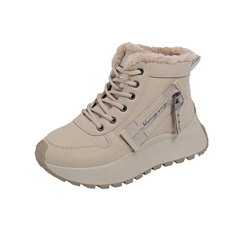 Binary Термический Увеличивающий Высоту Противоскользящий Высокий Топ Повседневная Обувь Женская Хаки