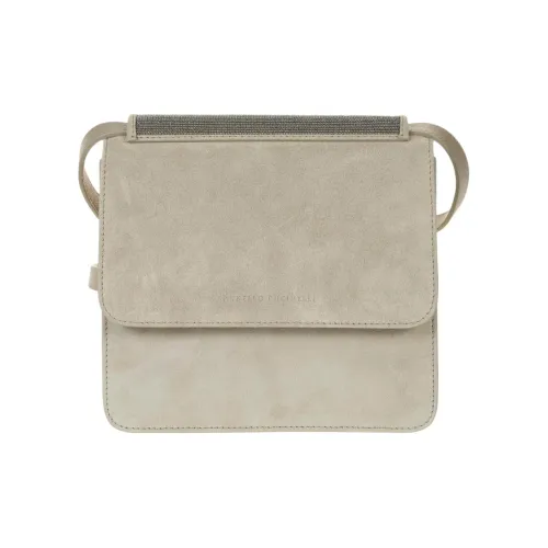 BRUNELLO CUCINELLI Сумка через плечо из кожи женская светлый умбра