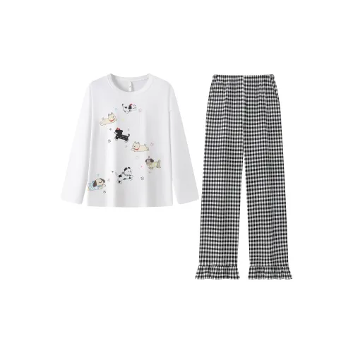 Gongdie Белый Женский Пижамный Комплект