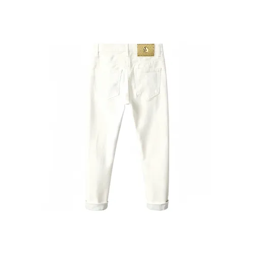 Chisportate Белый Флис С Подкладкой Унисекс Джинсы