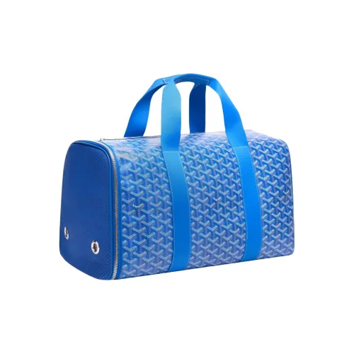 GOYARD VOLTIGEUR Холст с кожей ПЭТ Провайдер On The Go Дорожная сумка CARRY ON Сумка Средний Небесно-голубой