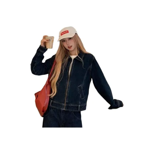 HAPG Темно-синий Высококачественная ткань Женские куртки