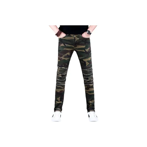 OGQG Армейский камуфляж зеленый мужской джинсы