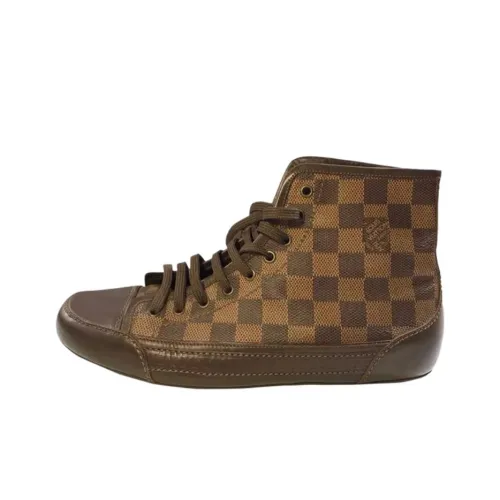 LOUIS VUITTON Damier High Топ Скейтборд Кроссовки Мужские Коричневые