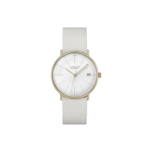 JUNGHANS Механический механизм Женские часы Белый циферблат Корпус из нержавеющей стали Тканевый ремешок