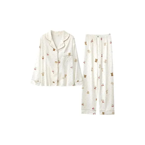 Daiyindie Весна And Осенний Пижама Ледяной шелк Длинный рукав Женские