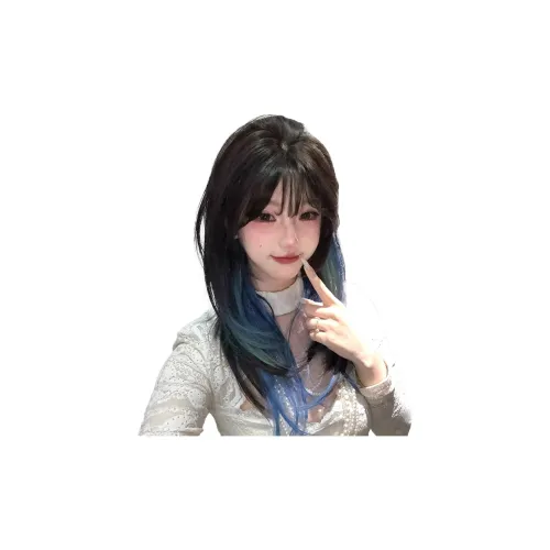 Northward Incline Черный Pick Зеленый синий Прямые волосы Женская парик Высокая температура Пряжа