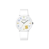 Белый корпус/белый циферблат с светло-синим/желтым циферблатом/белый силиконовый ремешок