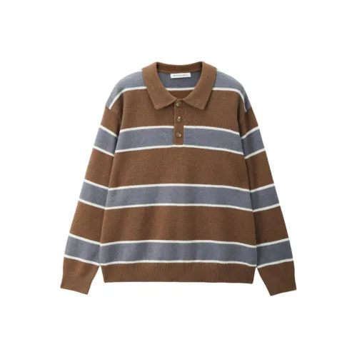 Giordano 08 Коричневый Серый Полосы Мужской Трикотаж