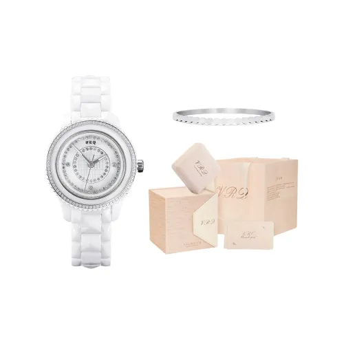 VRQ Mystery Series Aphro Кварцевый механизм Керамика Ремешок Часы Женские часы Белый циферблат