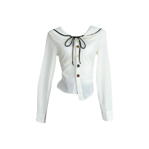 Udon House Экрю Женские Рубашки