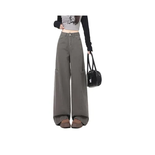 ACHIEVE ACHV Серый Цвет Длинный Брюки Унисекс Джинсы