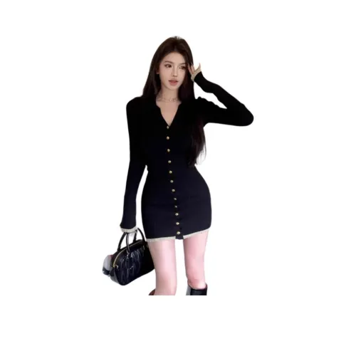 Dippanis Длинное платье с длинными рукавами женское