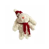 Красный шарф с подвеской в виде кролика, румяные щеки