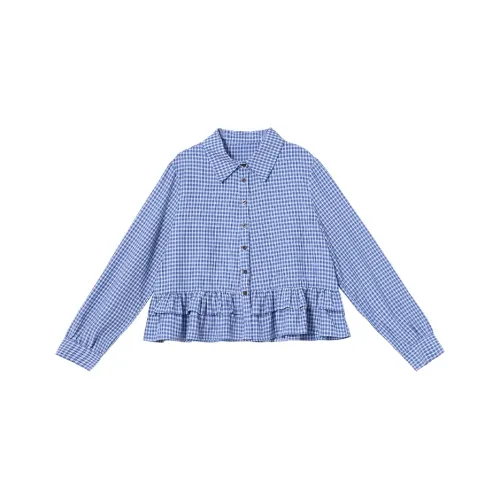 WESTLINK Blue Women's Shirts WESTLINK Синие Женские Рубашки