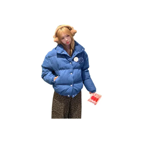 ZCDECO Синий Белый + Синий Бутоньеры Женские Пуховики