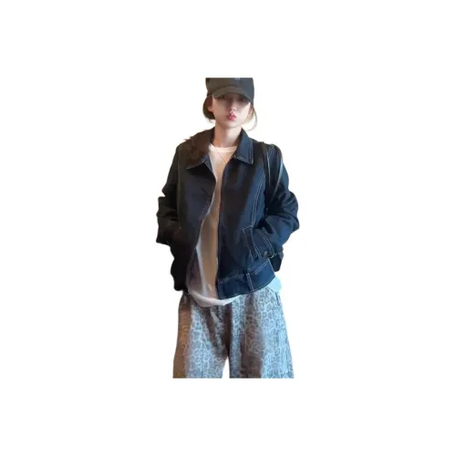 HAPG Темно-синий деним куртка без красного логотипа женские куртки