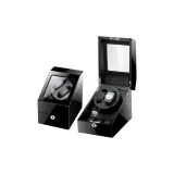 Чёрный цвет рояля + чёрная кожа [2+3 отделения для часов]