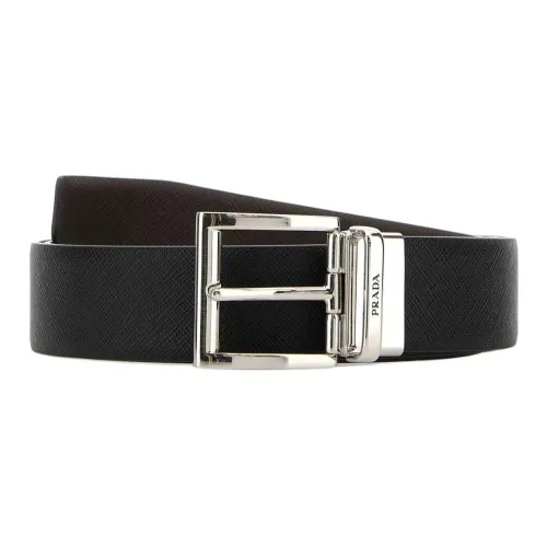 PRADA Кожаные ремни Мужской Черный 3,5 см