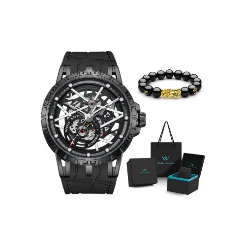 Welly Merck Автоматические механические часы Мужские часы с открытым механизмом и циферблатом