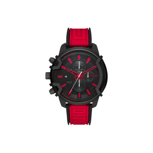 DIESEL GRIFFED Cow Demon King Collection Наручные часы Кварцевый механизм Силиконовый ремешок Черный циферблат Мужские часы