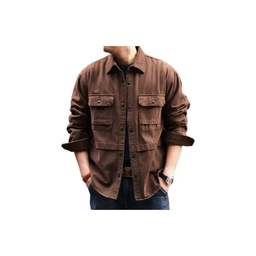 GELANLU Осенняя рубашка свободный крой унисекс