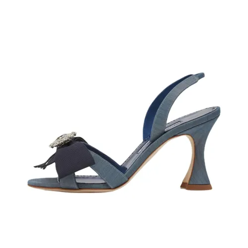 MANOLO BLAHNIK Nattier One Ремешок Сандалии 9 см Женские Синие