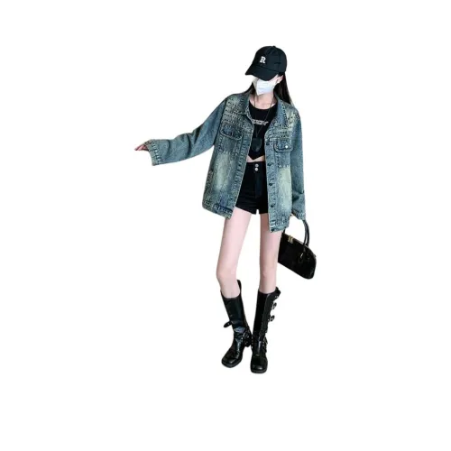 MORii Синий Женские Джинсовые Куртки