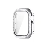 Серебряный, блестящий страз, двойная строка, ромб, закаленное стекло, защита экрана, встроенный чехол