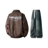 Комплект одежды (Топ Кофейный + Штаны Винтаж Синий)