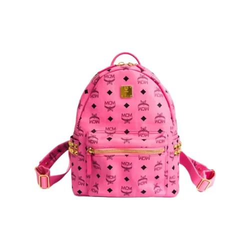 MCM Stark Visetos Кожа Рюкзак Женские Фуксия
