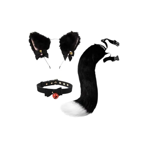 DUOMIAOYOU Косплей Кошачьи Ушки Ободок Аксессуар с Ласточкиным Хвостом Кошки Ручная Работа Милый Кошачий Девушечный Косплей Набор