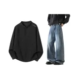 Чёрный + Средний Синий Брюки