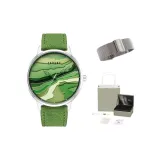 Набор браслетов стальных зеленого цвета