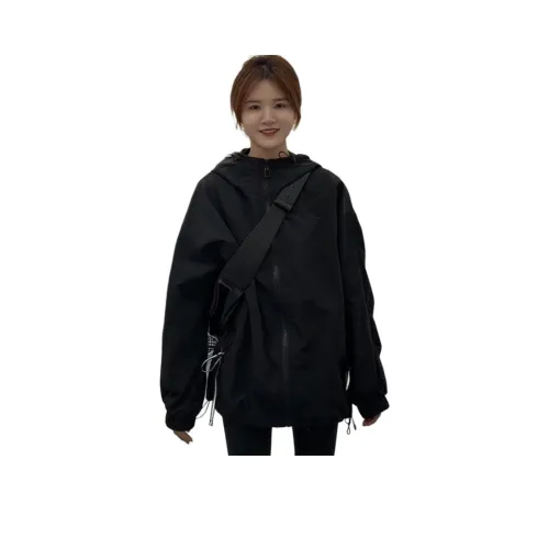 HAPG Черный [Высокое качество ветрозащитная ткань с подкладкой] женские куртки