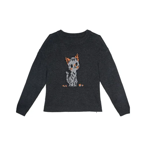 Betu Сто Шестьдесят Шесть Милый Котенок Жаккард Свободный крой Весенний Осенний Женский