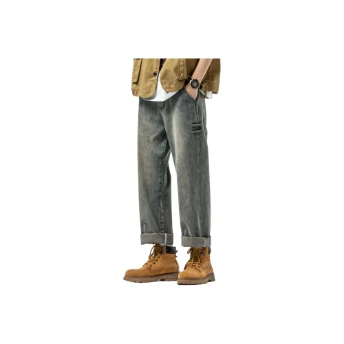 YASHENQISHI Ностальгический синий Мужские Джинсы