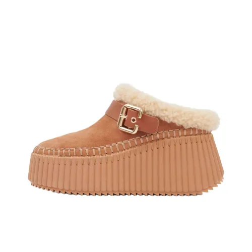 Chloe Nama Резиновая подошва Домашние тапочки 8 см Женские Умбра