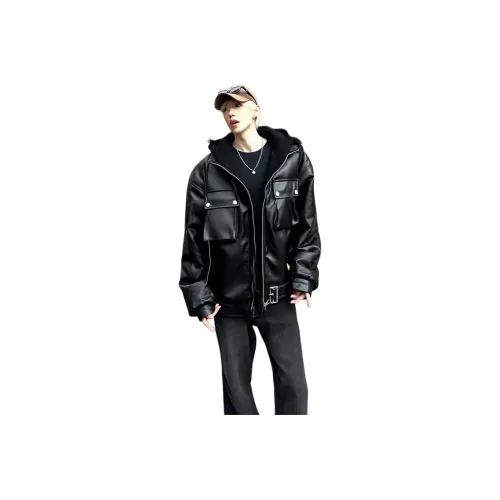 SOCKKEY Кожа Куртка Пальто Унисекс