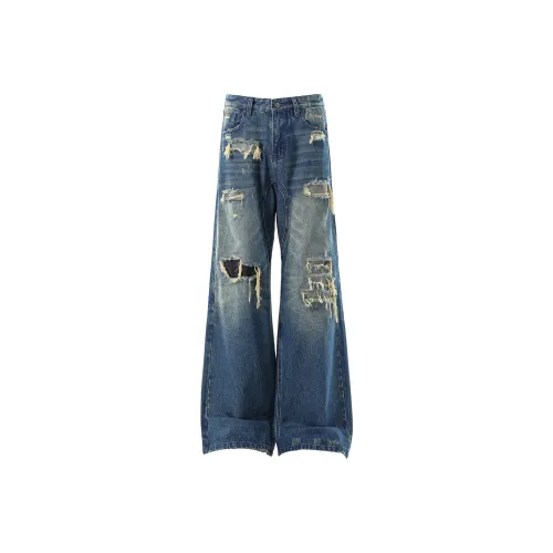 Ant Studio Темно-синий Унисекс Джинсы