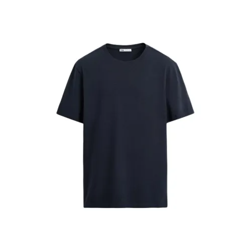 ZARA Морской синий Мужские T-рубашки