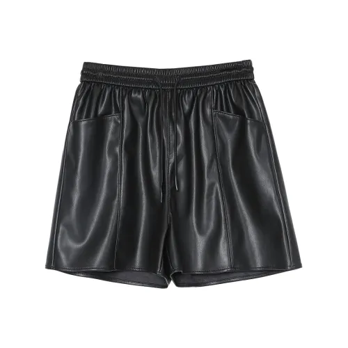 Betu Baitu Винтаж PU кожа Свободный крой HIGH RISE Весна-осень Женский