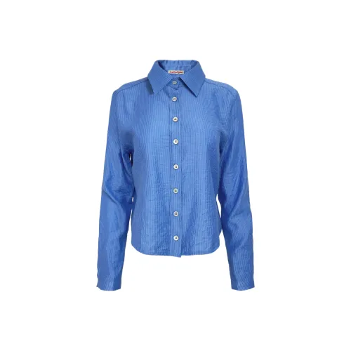 EXPIRED GIRL Blue Women's Shirts EXPIRED GIRL Синие Женские Рубашки