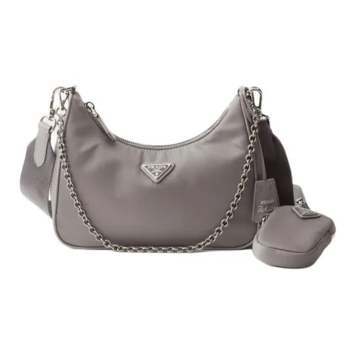 PRADA RE Edition Полиамид Хобо Сумка Сумка через плечо Мини Женская Облачный Серый