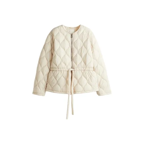 H M Light Beige Women's Down Jackets (Пуховики)