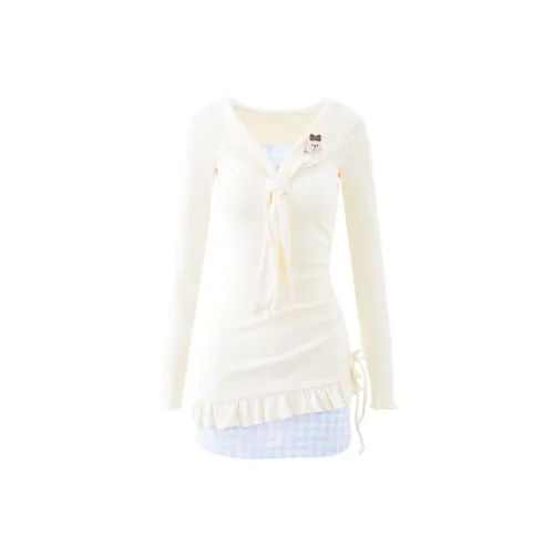 Blovelan Длинное платье с длинными рукавами женское